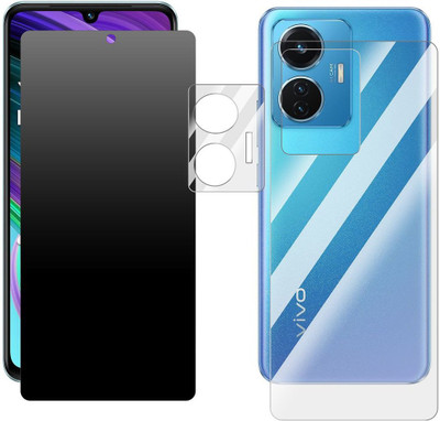 FCS Front and Back Screen Guard for Vivo T1 44W Front + Back + Camera (Matte)(Pack of 3)