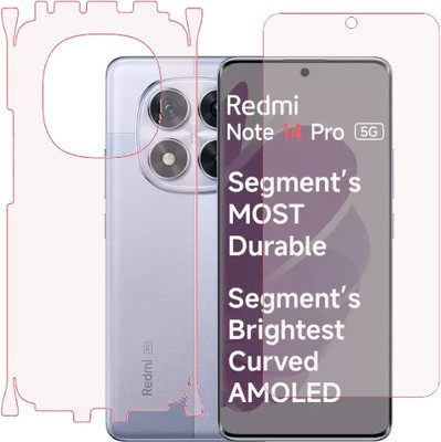 AARERED Front and Back Screen Guard for Redmi Note 14 Pro 5G, Redmi Note 14 Pro(Pack of 1)