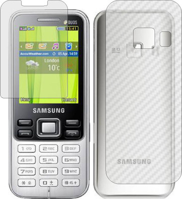 ZINGTEL Front and Back Screen Guard for SAMSUNG METRO DUOS C3322 (Front Matte Finish & Back 3d Carbon Fiber)(Pack of 2)