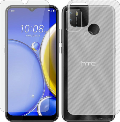 ZINGTEL Front and Back Screen Guard for HTC WILDFIRE E2PLUS (Front Matte Finish & Back 3d Carbon Fiber)(Pack of 2)