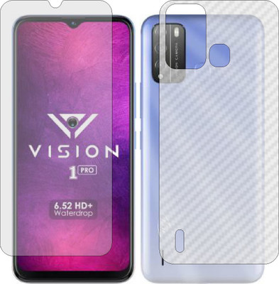 ZINGTEL Front and Back Screen Guard for ITEL VISION ONE PRO (Front Matte Finish & Back 3d Carbon Fiber)(Pack of 2)