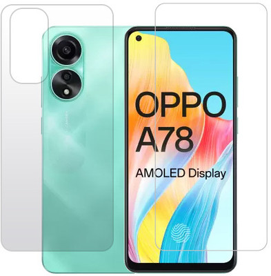 KMPERED Front and Back Tempered Glass for Oppo A78 4G(Pack of 2)