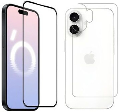 FINCH Front and Back Screen Guard for Iphone 16, I Phone 16, New Iphone 16, Iphone16(Pack of 2)
