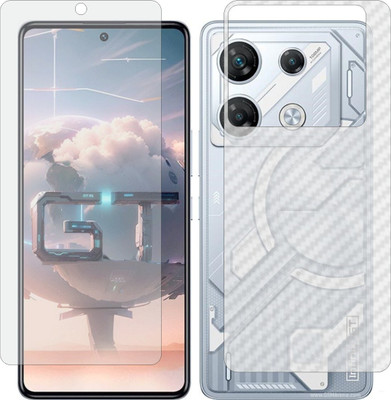 TELTREK Front and Back Screen Guard for Infinix GT 10 Pro 5G (Matte Front & Carbon Fiber Back Skin Combo)(Pack of 2)