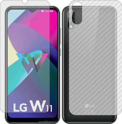 ZINGTEL Front and Back Screen Guard for LG W11 (Front Matte Finish & Back 3d Carbon Fiber)(Pack of 2)