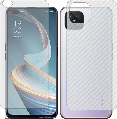 ZINGTEL Front and Back Screen Guard for OPPO RENO4 Z 5G (Front Matte Finish & Back 3d Carbon Fiber)(Pack of 2)