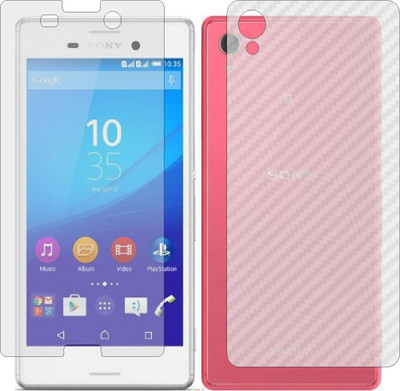 Mobling Front and Back Screen Guard for SONY XPERIA M4 AQUA DUAL (Front 9H Hardness Matte & Carbon Fiber Skin for Back)(Pack of 2)