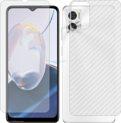 MOBART Front and Back Screen Guard for MOTOROLA MOTO E22i (Front Matte Finish & Back 3d Carbon Fiber)(Pack of 2)