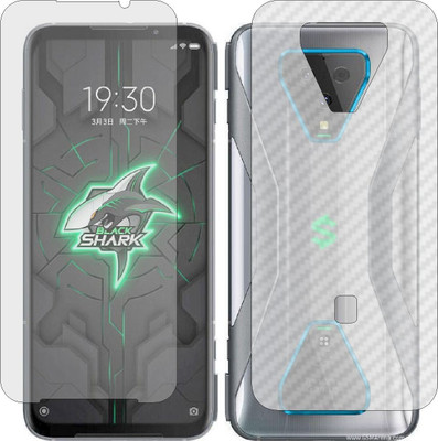 ZINGTEL Front and Back Screen Guard for BLACK SHARK 3 (Front Matte Finish & Back 3d Carbon Fiber)(Pack of 2)