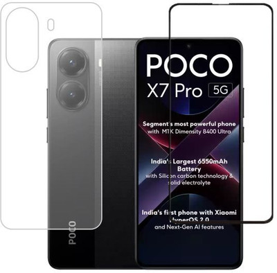 KANCHA Front and Back Screen Guard for Poco X7 pro, Poco X7 pro 5G, Poco X7 pro(Pack of 2)