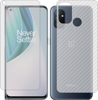 ZINGTEL Front and Back Screen Guard for ONEPLUS N10 5G (Front Matte Finish & Back 3d Carbon Fiber)(Pack of 2)