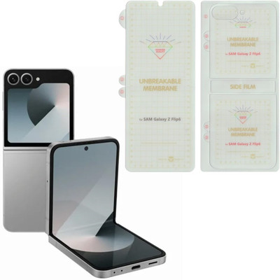 TouchTrove Front and Back Screen Guard for Samsung Galaxy Z Flip 6 5G Clear Protective Unbreakable Membrane TPU Screen Protector - 3 Parts(Pack of 1)