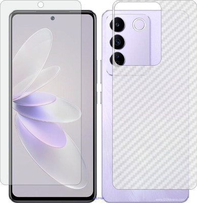 TELTREK Front and Back Screen Guard for VIVO V2239A (Front Matte Finish & Back 3d Carbon Fiber)(Pack of 2)
