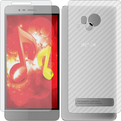 MOBART Front and Back Screen Guard for INTEX AQUA MUSIC (Front Matte Finish & Back 3d Carbon Fiber)(Pack of 2)