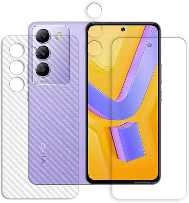 SOMTONE Front and Back Screen Guard for vivo V30 SE 5G (1 FRONT UNBREAKABLE TEMPERED WITH 1 BACK CARBON FIBER SKIN + 1 CAMERA LENS PROTECTOR)(Pack of 1)