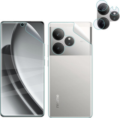 Ten To 11 Front and Back Screen Guard for Realme GT 6, Ultra Thin Hydrogel Soft TPU Screen Guard for Realme GT 6 [With Rear Camera Lens Guard](Pack of 3)