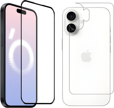 GLAMEECH Front and Back Screen Guard for Iphone 16, I Phone 16, New Iphone 16, Iphone16(Pack of 2)