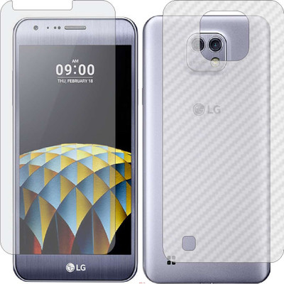Mobling Front and Back Screen Guard for LG K580I X CAM (Front 9H Hardness Matte & Carbon Fiber Skin for Back)(Pack of 2)
