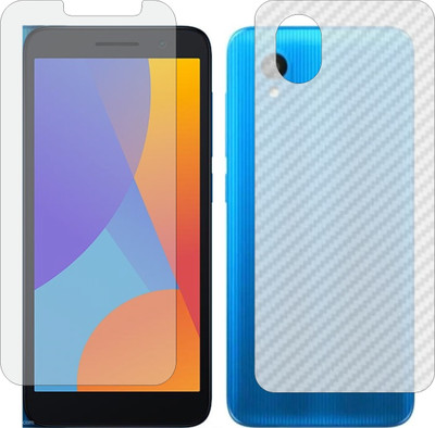 Mobling Front and Back Screen Guard for ALCATEL 1 2021 (Front 9H Hardness Matte & Carbon Fiber Skin for Back)(Pack of 2)