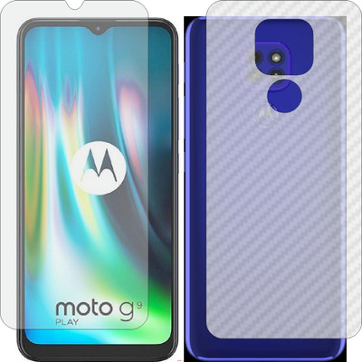 Mobling Front and Back Screen Guard for MOTOROLA MOTO G9 PLAY (Front 9H Hardness Matte & Carbon Fiber Skin for Back)(Pack of 2)