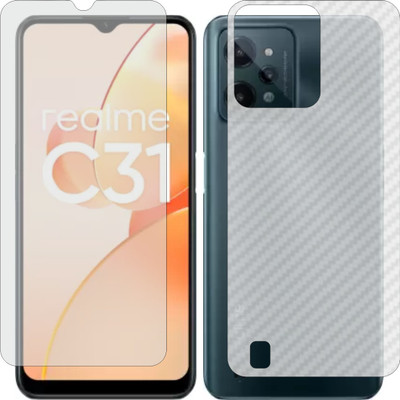 ZINGTEL Front and Back Screen Guard for REALME C31 (Front Matte Finish & Back 3d Carbon Fiber)(Pack of 2)