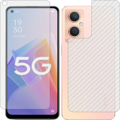 MOBART Front and Back Screen Guard for OPPO PFUM10 (Front Matte Finish & Back 3d Carbon Fiber)(Pack of 2)