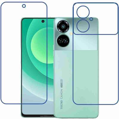 Guardor Front and Back Screen Guard for 3in1 Camera Lens Nano Glass + Anti Scratch Front & Back Guard Screen Protector for Tecno Camon 19 Pro 5G 9H Screen Guard .(Pack of 3)