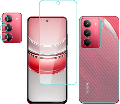 Vatsin Front and Back Screen Guard for Realme P3 Lite 5G, Realme P3 Lite 5G [Back Carbon Fiber] [Rear Camera Lens Guard](Pack of 3)