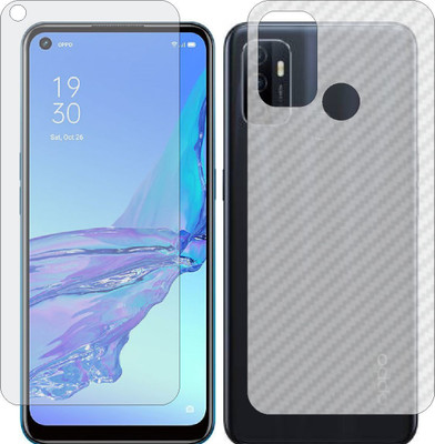 ZINGTEL Front and Back Screen Guard for OPPO CPH 2127 A53 (Front Matte Finish & Back 3d Carbon Fiber)(Pack of 2)