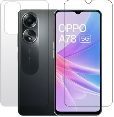 ECMERED Front and Back Tempered Glass for Oppo A78 5G, OPPO A78 5G(Pack of 1)