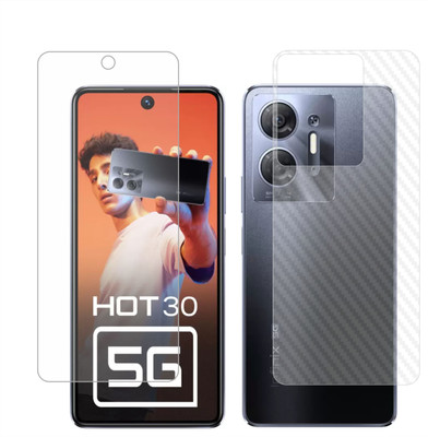 Ten To 11 Front and Back Screen Guard for Infinix Hot 30 5G, Infinix Hot 30 5G [Back Carbon Fiber](Pack of 2)