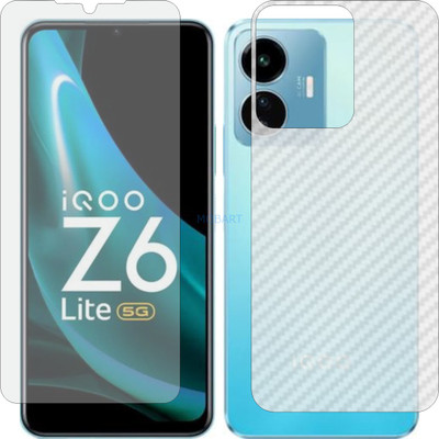 MOBART Front and Back Screen Guard for VIVO IQOO Z6 LITE 5G i2208 (Front Matte Finish & Back 3d Carbon Fiber)(Pack of 2)