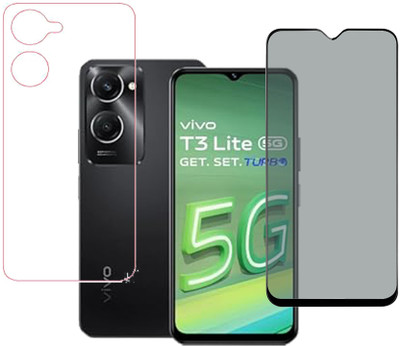 SPRITZEN Front and Back Screen Guard for Vivo T3 Lite 5G, privacy Glass, Back Screen Guard(Pack of 2)