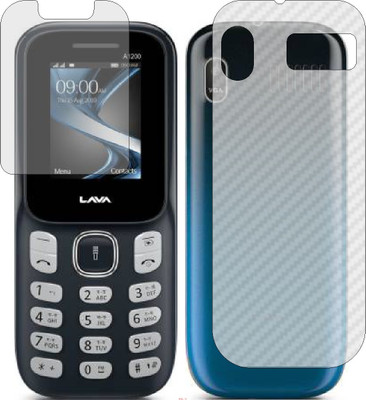 Mobling Front and Back Screen Guard for LAVA A1200 (Front 9H Hardness Matte & Carbon Fiber Skin for Back)(Pack of 2)