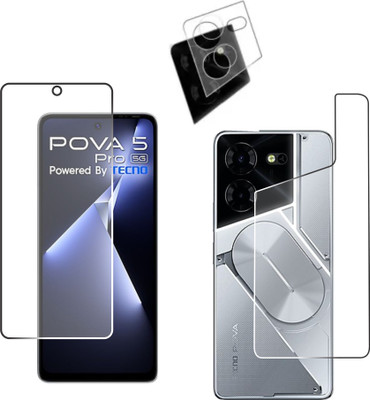 chakoor Front and Back Screen Guard for tecno pova 5 pro 5g(Pack of 3)