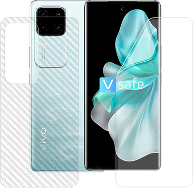 SOMTONE Front and Back Screen Guard for vivo V30 5G (1 HYDROGEL SCREEN PROTECTOR WITH 1 CARBON FIBER SKIN)(Pack of 1)