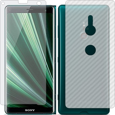 Mobling Front and Back Screen Guard for SONY XPERIA XZ3 (Front 9H Hardness Matte & Carbon Fiber Skin for Back)(Pack of 2)