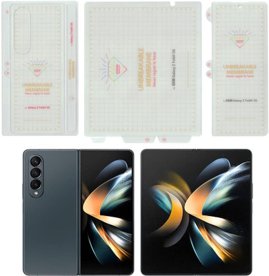 TouchTrove Front and Back Screen Guard for Samsung Galaxy Z Fold 4 5G Clear Protective Unbreakable Membrane TPU Screen Protector - 3 Parts(Pack of 1)