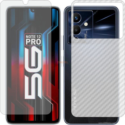 ZINGTEL Front and Back Screen Guard for INFINIX NOTE 12 PRO 5G X671B (Front Matte Finish & Back 3d Carbon Fiber)(Pack of 2)
