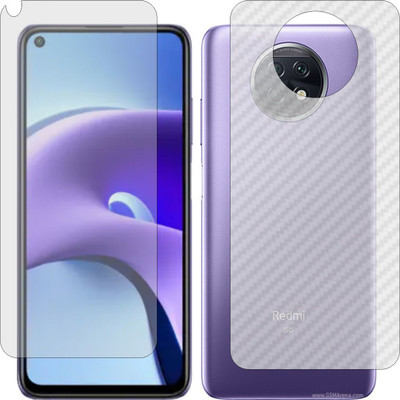 ZINGTEL Front and Back Screen Guard for XIAOMI REDMI NOTE 9T 5G (Front Matte Finish & Back 3d Carbon Fiber)(Pack of 2)
