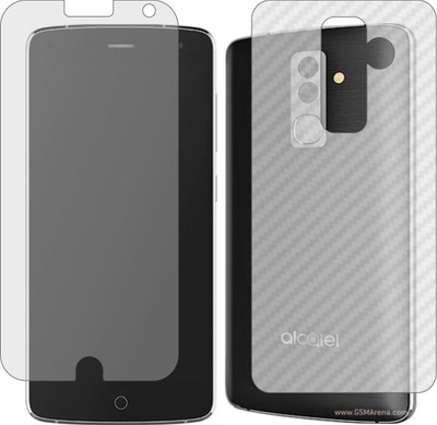 Mobling Front and Back Screen Guard for Alcatel Flash 2017 (Front 9H Hardness Matte & Carbon Fiber Skin for Back)(Pack of 2)