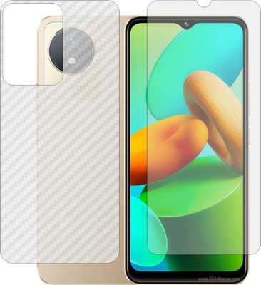 TELTREK Front and Back Screen Guard for Vivo Y 02t (Matte Front & Carbon Fiber Back Skin Combo)(Pack of 2)