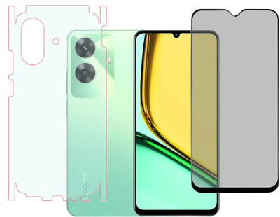 KARTRAY Front and Back Screen Guard for Realme C61, Privacy Glass, Back Screen Guard(Pack of 2)