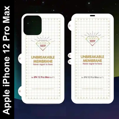 yuvu77 Front and Back Screen Guard for Apple iPhone 12 Pro Max, Membrane front and back, back with logo cut(Pack of 2)
