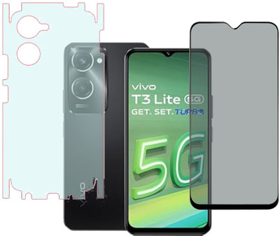VAYUVAULT Edge To Edge Tempered Glass for vivo T3 Lite 5G(Pack of 2)
