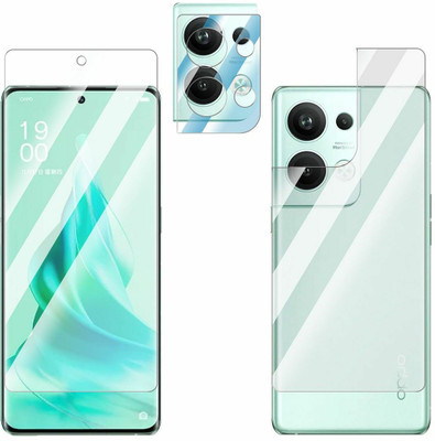 FCS Front and Back Screen Guard for Oppo Reno9(Pack of 3)