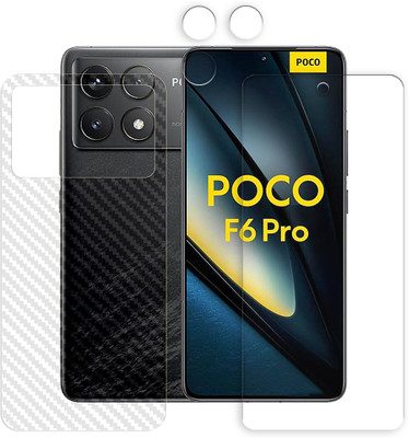 ARBAN Front and Back Screen Guard for CLFB-Poco F6 Pro 5G (1 FRONT UNBREAKABLE TEMPERED WITH 1 BACK CARBON FIBER SKIN AND 1 CAMERA LENS PROTECTOR)(Pack of 1)