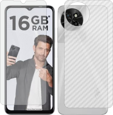 TELTREK Front and Back Screen Guard for Itel S23 S665L (Matte Front & Carbon Fiber Back Skin Combo)(Pack of 2)