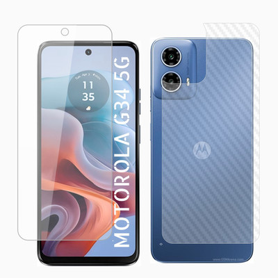 Ten To 11 Front and Back Screen Guard for Motorola G45 5G, Motorola G45 5G [Back Carbon Fiber](Pack of 2)