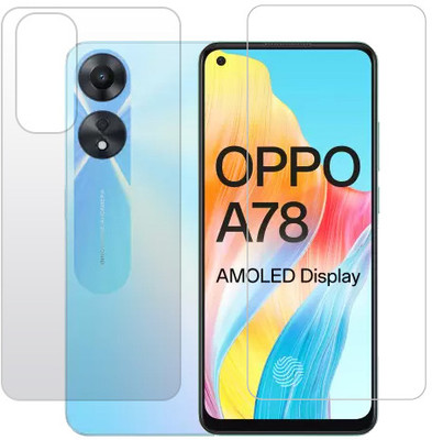 KMPERED Front and Back Tempered Glass for Oppo A78 4G(Pack of 2)